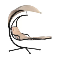 Fauteuil suspendu moderne en fer forgé pour extérieur avec coussin imperméable et auvent, idéal pour cour et jardin, siège incurvé