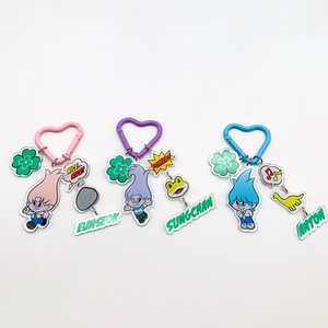 Llavero Colgante de Acrílico Transparente de Doble Cara con Diseño de Dibujos Animados Impresos con UV de KPOP RIIZE y Good Luck Trolls, Souvenir de Moda - Product Image 1