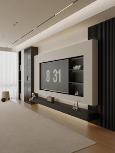 <span class=keywords><strong>Meuble</strong></span> <span class=keywords><strong>TV</strong></span> <span class=keywords><strong>mural</strong></span> design moderne et luxueux pour salon, <span class=keywords><strong>ensemble</strong></span> de meubles en bois avec panneaux muraux. - Product Image 6