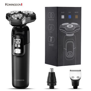 Komindon 4 in 1 üçlü bıçak su geçirmez döner elektronik tıraş makinesi sakal düzeltici USB şarj edilebilir elektrikli tıraş makinesi erkekler - Product Image 1