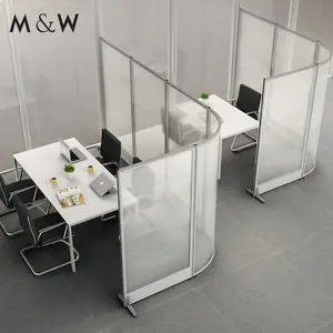 Foldable office Partition Panel Desk Privacy Divider free standing pvc partition wall