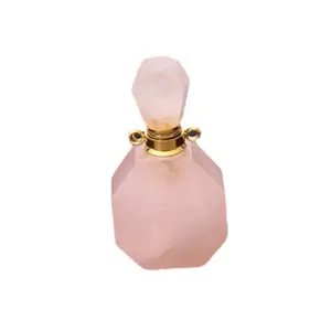 天然20毫升高品质紫水晶香水精油瓶玫瑰石英水晶香水瓶