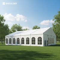Carpa para Fiestas Blanca con Estructura de Aluminio Resistente, Carpa Impermeable para Ceremonias al Aire Libre, Bodas, Grandes Reuniones, Celebraciones y Eventos
