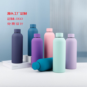 Manhadi Small Mouth Insulated Bottle 500ml Stainless Steel Reusable Sports Water Bottle <b>For</b> Outdoor <b>Car</b> Use - Product Image 2