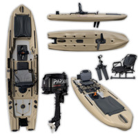 Kayak de pêche à pédales de 12 pieds, 1 personne, garantie 1 an, navigation GPS, matériau PE