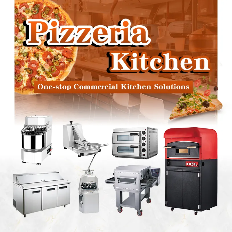 Full Set Commerciële Pizza Winkel Restaurant Apparatuur Pizzeria Apparatuur Pizza Maken Machine Pizza Oven Voor Restaurant Keuken