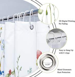 Seni 3D dicetak warna-warni musim semi bunga liar tanaman daun tumbuhan Modern kain poliester tahan air dengan kait plastik - Product Image 2