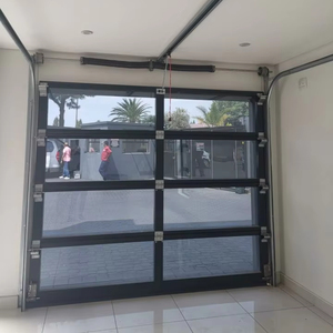 Portes en verre commerciales de conception sans cadre d'alliage d'aluminium de porte de garage décorative <span class=keywords><strong>acrylique</strong></span> claire pour la villa sectionnelle - Product Image 1