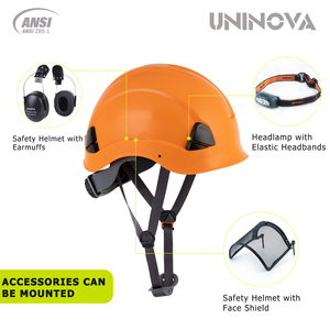 Casque de sécurité sans visière, non ventilé, avec sangle de mentonnière, visibilité verticale, pour travaux de construction, classe E - Product Image 5
