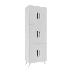 Moderno Armario de Cocina Blanco de 6 Puertas, Multiusos, con 6 Estantes, para Almacenamiento en el Baño - Product Image 1