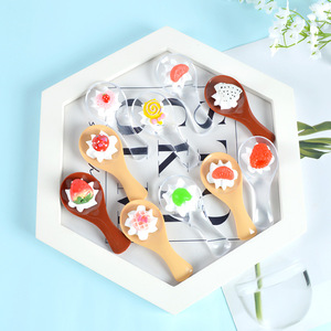 Cuillères à glace simulées, jouets de dessert, modèles alimentaires, décorations/accessoires DIY en forme de fruit du dragon et de fraise - Product Image 3