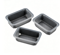 Barquette rectangulaire en plastique écologique pour viande, impression extérieure personnalisée, plusieurs longueurs et largeurs, pour steak, bœuf, fruits de mer, produits frais