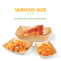 ZJPACK fabricant logo personnalisé imprimé papier jetable à emporter papier kraft résistant à l'huile conteneur de papier plateau alimentaire boîte de bateau