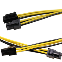 Câble d'alimentation ATX PCIe 6 broches personnalisé avec gaine tressée et bornes à sertir pour PSU GPU