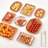 Plastiek geweven minimalistische fruitmand/snackbak voor hotels, restaurants, KTV/bars, noten- en frietmand, snackopbergbak