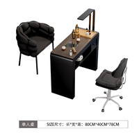 Ensemble table et chaise de manucure en bois noir moderne et simple pour salon de beauté et usage en centre commercial – Écologique, durable, facile à nettoyer
