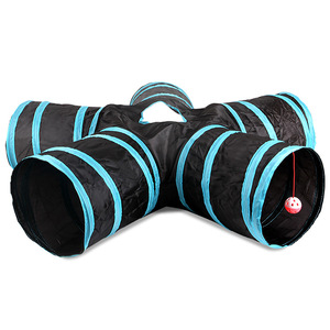 Giocattoli divertenti per gattini-5 fori tubo Tunnel per <span class=keywords><strong>gatti</strong></span> pieghevoli <span class=keywords><strong>giochi</strong></span> interattivi per animali da coniglio realizzati in poliestere resistente per l'addestramento degli animali domestici - Product Image 2