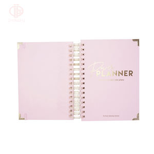 Girl Power Journal Planner 2024 Rosa 12 meses oro de lujo estampado en caliente Tapa dura con borde elástico de oro malo <span class=keywords><strong>libro</strong></span> de notas personalizado - Product Image 3