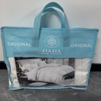 Parure de lit hôtelière 3 places 4 pièces en coton blanc : 2 draps plats et 2 taies d'oreiller