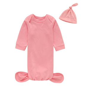 Pyjama à manches longues pour bébé chenille + chapeau Haji costume rampant printemps et automne nouveau-né body couleurs unies - Product Image 4