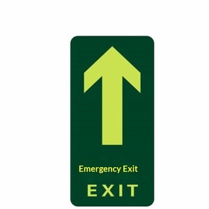 Autocollants fluorescents de sécurité pour sorties d'incendie Dinghong, autocollants lumineux pour sol, signalisation d'évacuation, indicateur de direction, imperméables - Product Image 1