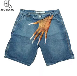 <span class=keywords><strong>Pantaloncini</strong></span> da ginnastica in Denim <span class=keywords><strong>blu</strong></span> <span class=keywords><strong>pantaloncini</strong></span> Hip Hop Y2K pantaloni da uomo Harajuku con stampa di <span class=keywords><strong>pantaloncini</strong></span> da <span class=keywords><strong>basket</strong></span> grafici retrò - Product Image 1