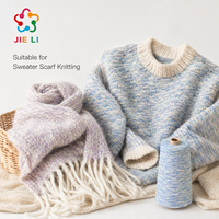 3,2NM Amerikanisches Alpaka-Effekt Fantasiegarn Wolle Recyceltes Polyester Chunky Strickgarn für Übergroße Pullover Kleidung Schal Mütze