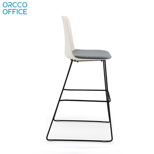Taburetes de <span class=keywords><strong>Bar</strong></span> para el hogar, silla de <span class=keywords><strong>Bar</strong></span> con carcasa de plástico, marco de Metal sin brazos, con respaldo y reposapiés, sillas de comedor, 3660mm, gran oferta - Product Image 4