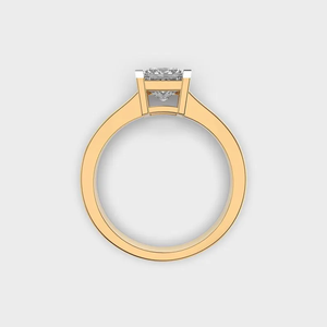 Bague de fiançailles en diamant de laboratoire 1CT Princess, or 14 carats, solitaire, bijoux fins, bague élégante et luxueuse - Product Image 2