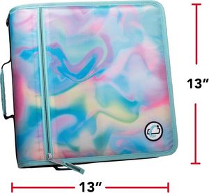 Case-it the Universal Zipper Binder - 2 4Inch O-Rings - กระเป๋าบุนวมที่สามารถใส่แล็ปท็อป/แท็บเล็ตขนาด 4 นิ้วได้ถึง 13 ชิ้น - กระเป๋าหลายช่อง - Product Image 3