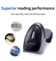 Escáner de Códigos de Barras OCR y QR con Soporte, Lector USB 2D para Puntos de Venta, Bibliotecas, Tiendas y Supermercados
