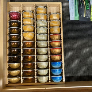 Bamboo Coffee Pod Storage Holder <strong>Drawer</strong> <strong>Insert</strong> for Counter Compatible Capsules for Kitchen, Home, Office, Coffee Station - Product Image 5