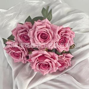 Ramo de Rosas Artificiales Cappuccino y Manta Rose, Flores de Seda de Alta Simulación, Decoración para el Hogar, Decoración para Bodas - Product Image 3