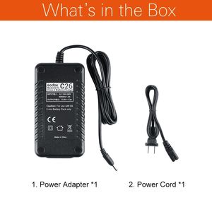 Cargador de Batería <span class=keywords><strong>Godox</strong></span> C26 AC para Batería de Iones de Litio <span class=keywords><strong>Godox</strong></span> <span class=keywords><strong>AD600</strong></span> <span class=keywords><strong>Pro</strong></span>/AD600Pro WB26, Adaptador de Corriente, Cable de Alimentación para Flash Speedlite - Product Image 2