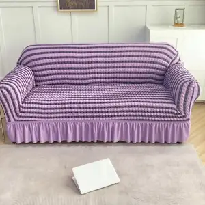Capa de sofá universal personalizada com alta elasticidade Bolha Seersucker de alta qualidade