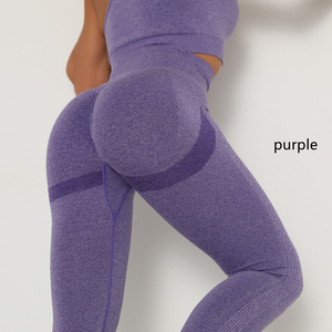 Kadın yüksek belli vücut spor ezme popo tayt spor giyim dikişsiz tayt Yoga pantolon - Product Image 3