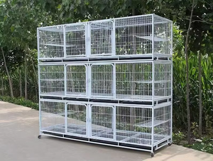 Nouvelle cage à animaux empilable en tube carré galvanisé à 3 couches pour pigeon, poulet, <span class=keywords><strong>chat</strong></span>, chien et oiseau - Product Image 6
