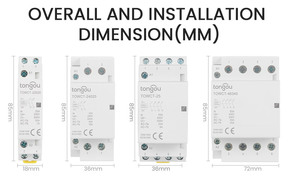 TONGO 2P Manuelles magnetisches Haushalts schütz Din Rail AC-Kontakte 110V 230V Hauptstrom kreis 2NO 1NO 1NC 2NC Din Rail 32A 40A 63A - Product Image 6