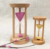 Minuteur sablier lumineux en bois de bambou anti-chute pour enfants, ornement créatif rétro moderne simple durable, avec fonction musicale, fait main
