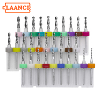 LAANC 10pcs/Set 0.1mm~3.0mm Mata Bor Mikro Karbida Mini CNC Set Mata Bor untuk Papan Sirkuit Cetak (PCB)