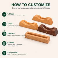 Base lumineuse LED en bois personnalisée avec logo, formes multiples, modes d'éclairage, alimentation USB, support d'affichage