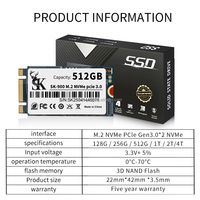 SK-feiying SK-900 M.2 PCIe NVMe 2242 Mini SSD Internal Baru 128GB/256GB/512GB 1200MB/s Baca 1100MB/s Tulis Laptop/PC Nirkabel