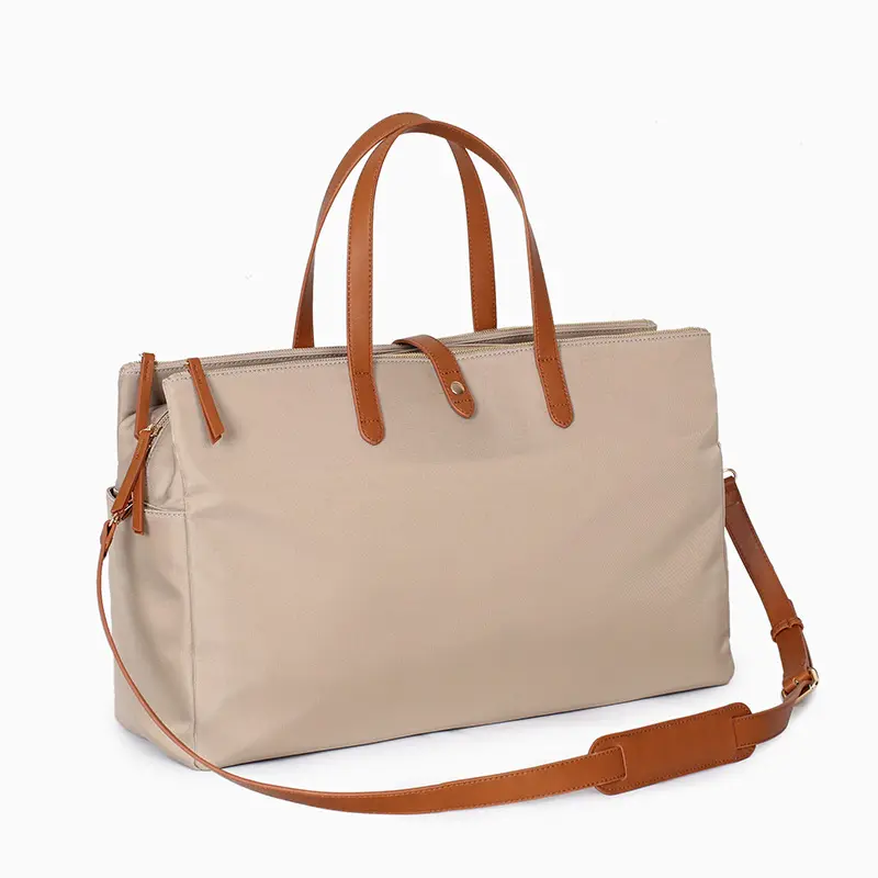 Moda kadın çok fonksiyonlu çevre dostu deri tuval laptop kol çantası çanta seyahat silindir çanta