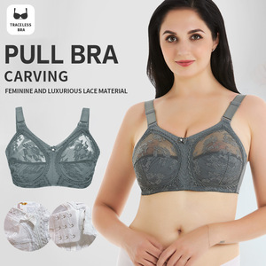 Soutien-gorge sans armatures <span class=keywords><strong>push</strong></span>-<span class=keywords><strong>up</strong></span> ultra fin à bonnets couvrants, sans rembourrage, en dentelle transparente, grande taille, lingerie féminine sexy de haute qualité, tailles US EU BCDEFG - Product Image 5