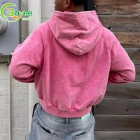 Sweat à capuche zippé 1/4 pour homme, coupe oversize, en coton 500 g/m², coupe carrée, pull uni, effet délavé vintage