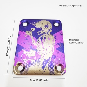 Placa de Refuerzo de Aleación de Titanio para Guitarra Eléctrica ST, Placa de Unión de Cuerpo Cuadrada Morada, Herraje de Fijación para Conexión de Guitarra - Product Image 2