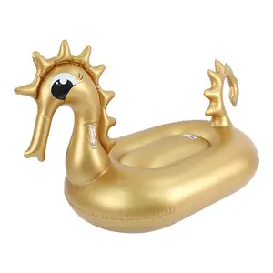 成人漂流床水黄金海马巨型充气游泳池浮子带手柄