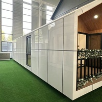 Maison conteneur de luxe, maison triangulaire, imperméable et ignifuge, installation rapide, villa capsule en conteneur pour l'extérieur