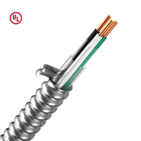 Cable mayor 600V UL listado UL1569 MC Cable 12/2 14/2 14/3 Cable revestido de metal 250 pies por rollo