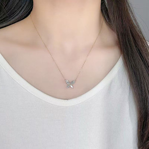18K Gold Labor-Gezüchteter Diamant-Anhänger Halskette Vierblättriges Kleeblatt Luxuriöser Modischer Marquise-Schliff Damen Feiner Schmuck Diamant-Anhänger Zierlich - Product Image 3